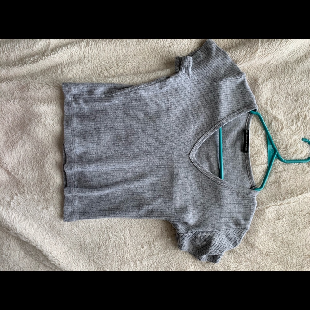 grey brandy v neck